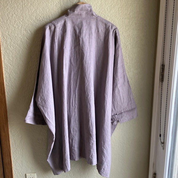 Eskandar boxy cape/coat linen - Picture 2 of 11